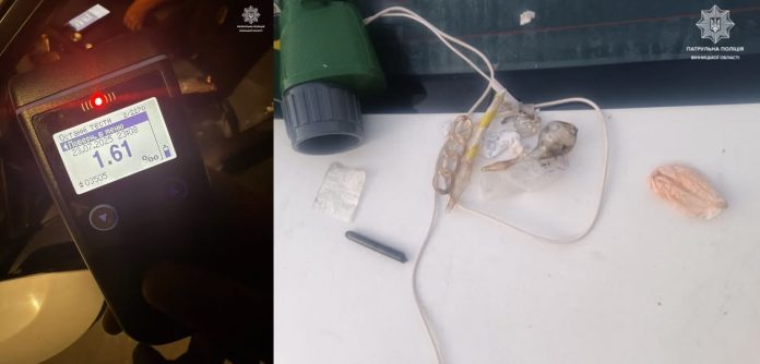 У Вінниці затримали п’яного водія скутера та жінку з підозрілими речовинами