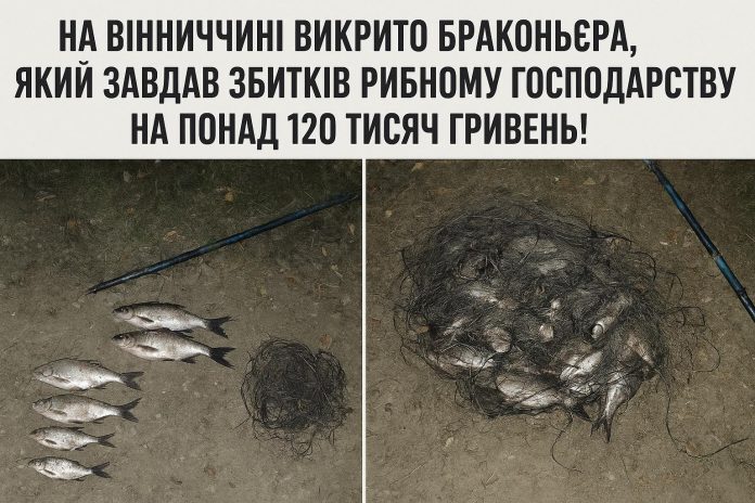 У Ямполі затримали рибалку, який впіймав червонокнижну рибу сітками