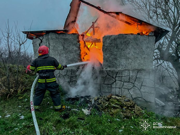 За добу на Вінниччині сталося сім пожеж, п’ять із них — у житловому секторі