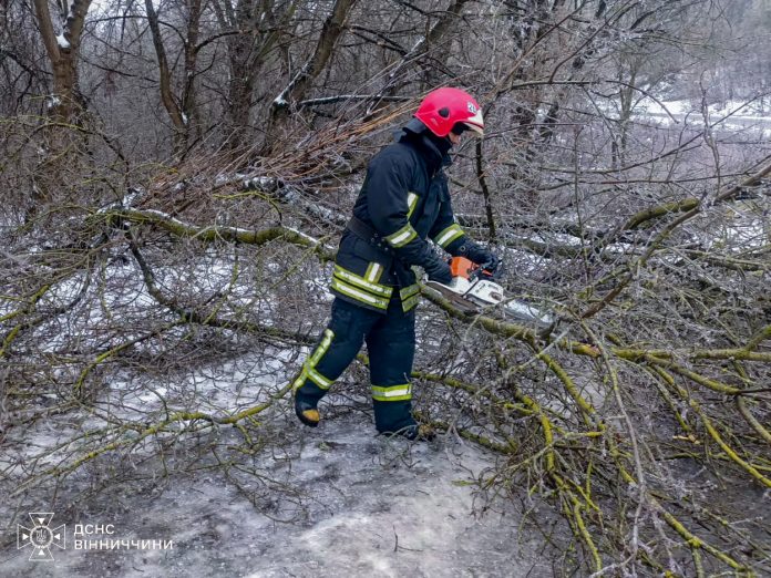 Сніг і повалені дерева: ДСНС понад десять разів допомагала водіям на Вінниччині