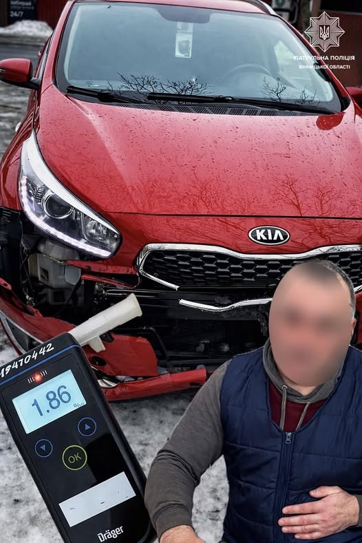 П’яний водій KIA спричинив ДТП і намагався втекти, але був затриманий поліцією
