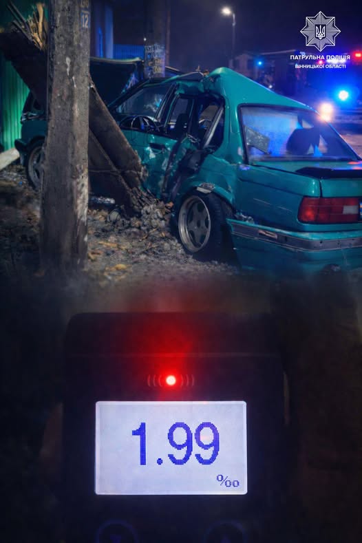 Не впорався з керуванням і був напідпитку: патрульні оформили ДТП у Вінниці