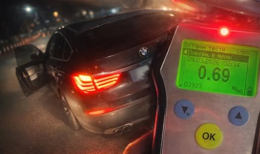 Водійка BMW попалася патрульним із 0,69 проміле алкоголю