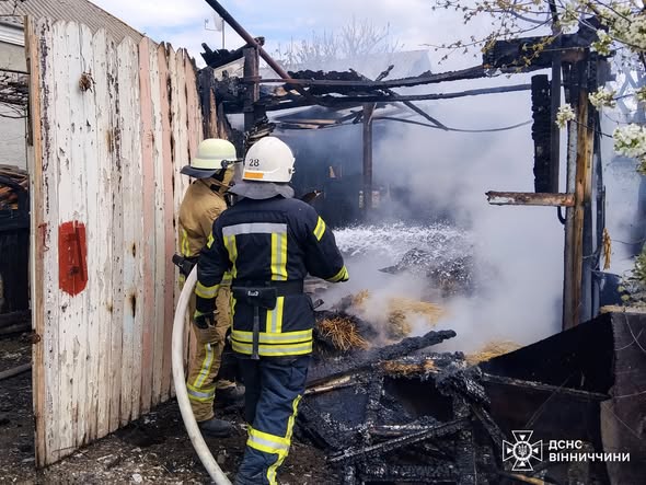 Суха трава, будинки та господарські споруди: за добу на Вінниччині сталося 12 пожеж